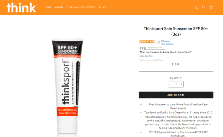 thinksport sunscreen