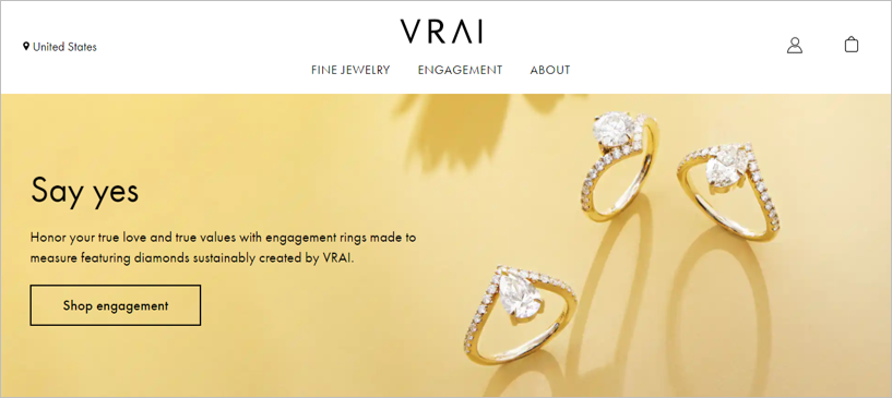 vrai sustainable engagement rings