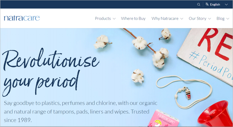 natracare eco-friendly feminine products