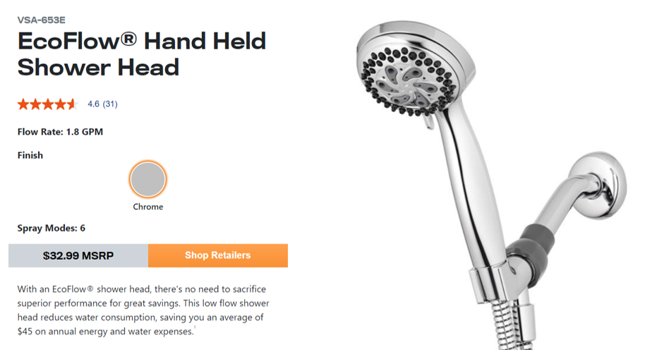 eco friendly shower head ecoflow