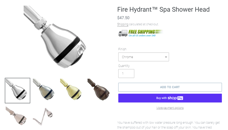 eco friendly shower head water management fire hydrant