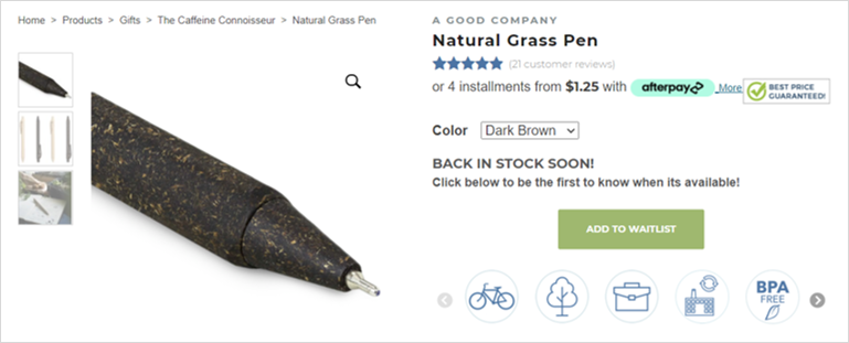 natural grass pen sustainable office supplies